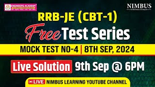 RRB JE CBT 1 Free Test Series  RRB JE 2024 FREE Mock Test 04  Mock Test Live Solution  NIMBUS [upl. by Lauretta624]