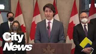 Prime Minister Justin Trudeau invokes Emergencies Act [upl. by Lyrad]