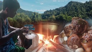 Cooking adobong pata with potatoes Philippine countryside kabsat abbet [upl. by Joab]