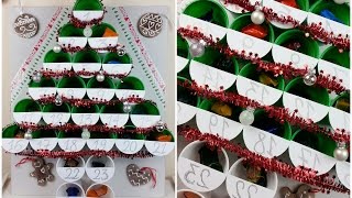 TUTORIAL CALENDARIO dellAVVENTOALBERO di NATALE con BICCHIERI DIY [upl. by Felten]