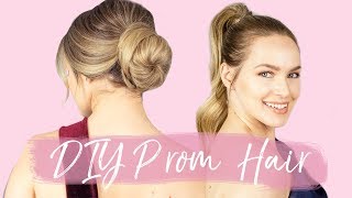 3 DIY Prom Hairstyles for Long Hair  KayleyMelissa [upl. by Nyre540]