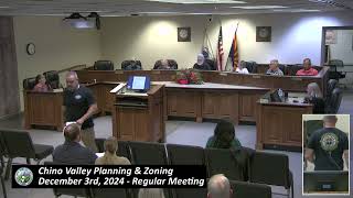 Chino Valley Planning amp Zoning  December 3rd 2024  Regular Meeting [upl. by Kristo]