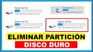 Como eliminar una partición del disco duro en Windows 10 [upl. by Iveson377]