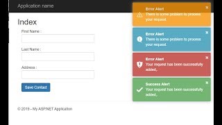 Jquery Notification popup using Toastr in MVC [upl. by Tala]