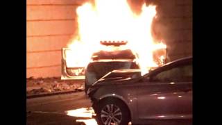 Dramatic video shows cop car in flames after Clifton crash [upl. by Oiramel620]