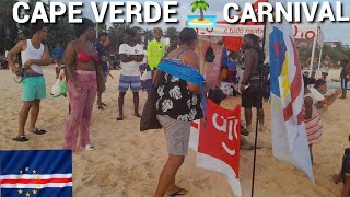 How Cape Verde celebrate🍾PRE BEACH CARNIVAL Day Sal island 🏝Mixed Race party 🥳Tourist enjoy [upl. by Silverstein]