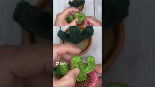 Cactus pequeño con brazos tejido a crochet crochet suculentas [upl. by Sungam]