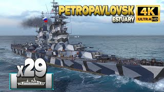 Cruiser Petropavlovsk with huge 29 citadel hits  World of Warships [upl. by Eetsim]