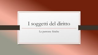 31 Soggetti del diritto [upl. by Elicec]