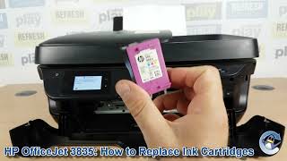 HP Officejet 3835 How to ChangeReplace Ink Cartridges [upl. by Acined]