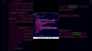 React Native Tutorial  Create a Beautiful Loader with ActivityIndicator  shorts short youtube [upl. by Codding]