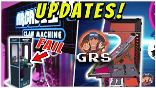 GRS ARCADE quotFUquot UPDATES amp Arcade1up CLAW Machine Fail [upl. by Mosera]