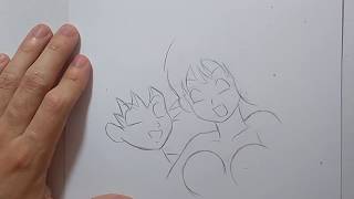 Como dibujar a Chichi y Goku Dragon Ball Super  How to draw Chichi and Goku [upl. by Maible]