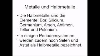 Metalle und Halbmetalle Chemie [upl. by Eirolav964]