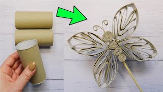 Everyone Asks Me About This Tutorial  Amazing Paper Butterfly DIY  Easy Toilet Paper Rolls Craft [upl. by Atiuqram]