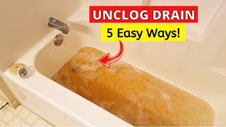 5 Easy Ways to Unclog Bathtub Drain [upl. by Llevart]