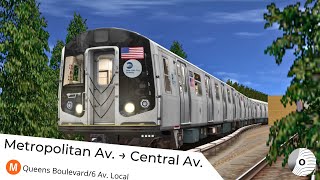 OpenBVE  METROPOLITAN AV to CENTRAL AV New York City Subway M Line [upl. by Lind]