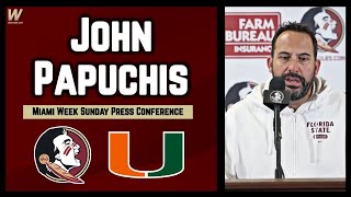 John Papuchis Press Conference Miami Week  Duke Recap  FSU Football  Warchant TV FSU [upl. by Atteniuq493]