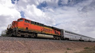 BNSF 5836 Leads a Backwards Amtrak 4 4K [upl. by Good158]