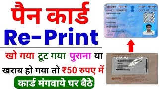 PAN Card Reprint Kaise Karen  Physical PAN Card Apply Online NSDL  e filling New Portal 20  pan [upl. by Nnyllatsyrc124]