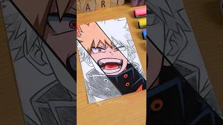 Drawing Bakugo Katsuki 😊 MY HERO ACADEMIA  Stained Art 🎨 shorts drawing myheroacademia [upl. by Lennahs]