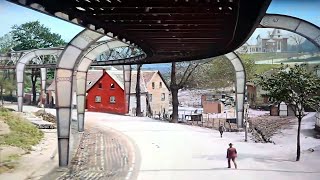 1902  The flying train in Germany New version in color 60fps Remastered wsound design [upl. by Tdnaltroc]