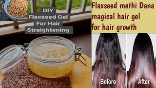 Homemade flaxseed gel for hair straightening  flaxseed methi Dana magical hair gel for hair growth [upl. by Einnhoj]