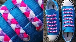 ∰ How to Braided Bar Lace your shoes∰ [upl. by Halimaj]