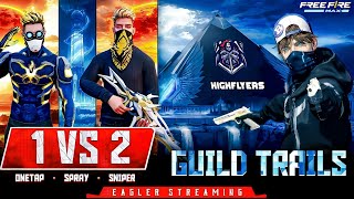 Freefiremax  Eagler ff 🔥1 vs 2 Guildtest  Reaction 🤯  4 vs 4 🫂  EAGLER STREAMING NOW [upl. by Fulton184]