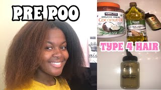 BEST Pre Poo Routine for Type 4 Natural Hair  How to Pre Poo Natural Hair  Chit Chat GRWM [upl. by Aikin]