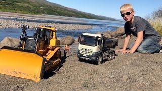 BRUDER CHILDREN Toys feat Grumalu CAT D11 DOZER LOADER MAGOM Truck STUCK  Recovery [upl. by Michaeline475]