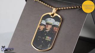 Custom Photo Dog Tag Necklace For Man  Dog Tag Gift With Photo And Tag [upl. by Stannfield]