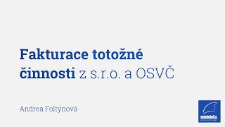 Je možné fakturovat stejnou činnost ze sro i jako OSVČ [upl. by Lapotin]