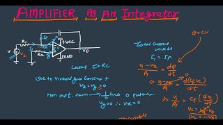 AMPLIFIER as an Integrator OPAMP integrator circuit [upl. by Esiuolyram]