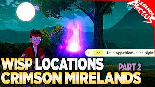 Every Wisp Location in Crimson Mirelands  Pokemon Legends Arceus [upl. by Kcirddot]