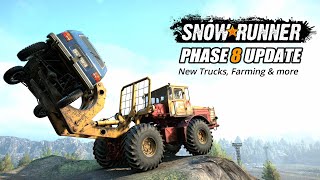 Snowrunner Phase 8 Update New Trucks Farming stuff amp Everything you need to know [upl. by Tolland]