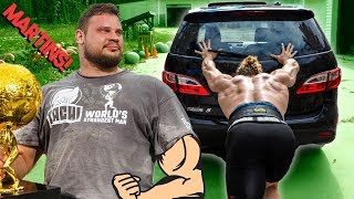 WORLDS STRONGEST MAN HOW TO PUSH CAR [upl. by Beulah865]