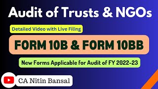 Form 10BB Income Tax  Form 10B filing Procedure  Form 10BB for AY 202324 Form 10BB applicability [upl. by Siddra]