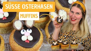 Süße Osterhasen Muffins  Leichtes Rezept  Muffins für Kinder  Backen mit Jessys Küchenkunst [upl. by Nailuj]