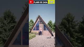 ✅ Chalet Suizo 5x5 🏡  Fachada Chalet  Diseño de CASA ALPINA  chalé suíço  Casa de Campo Shorts [upl. by Oinegue]