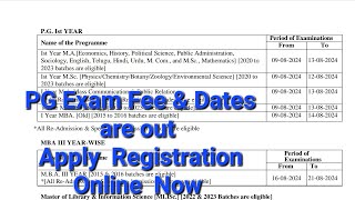 PG Exam fee amp Dates out now  Registration amp apply online now DrBRAOU [upl. by Plusch]