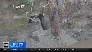 More caves created by homeless located along Tuolumne River [upl. by Adehsor]