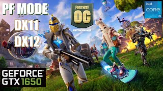 Fortnite Chapter 4 Season 5 GTX 1650  Fortnite OG GTX 1650 Benchmark 1080pPF MODEDX11DX12 [upl. by Samanthia]