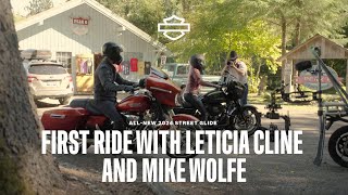 AllNew 2024 HarleyDavidson Street Glide Motorcycle  First Ride with Leticia Cline amp Mike Wolfe [upl. by Adnamor]