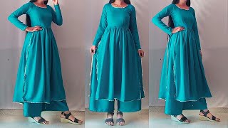 Simple Casual wear Naira Style Kurti Cutting and Stitching  Kurti cutting Kurti stitching kannada [upl. by Dowling796]