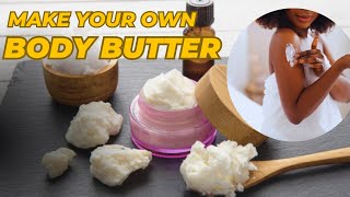 DIY Moisturizing Whipped Body Butter Step by Step How to Make with Raw Cocoa amp Shea Butter [upl. by Varhol]