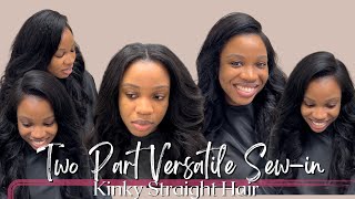 Versatile Sew in with two parts using kinky straight hair  Paparazzi Allure [upl. by Ignazio927]