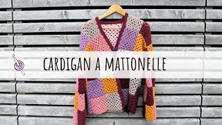 Come fare cardigan a mattonelle granny  tutorial e schema uncinetto [upl. by Pan]