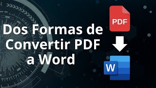 Como convertir de PDF A WORD de Manera sencilla y correcta [upl. by Deutsch542]