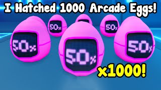 Hatching 1000 Arcade Eggs To Get Huge Arcade Dragon In Pet Simulator 99 [upl. by Allenrad63]